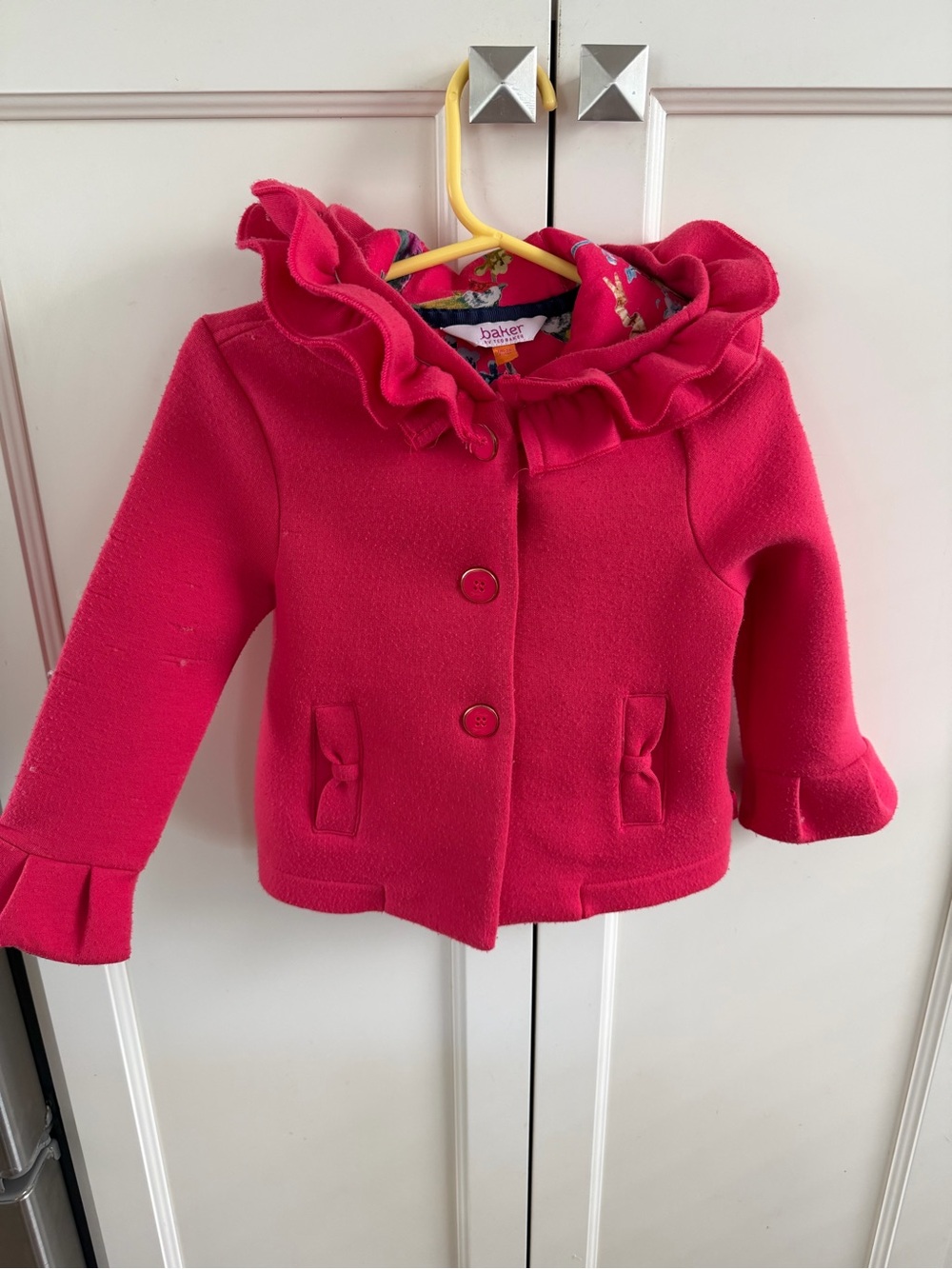 Baker ted baker 18-24m Girls' Ruffle Hooded Peacoat - Pink